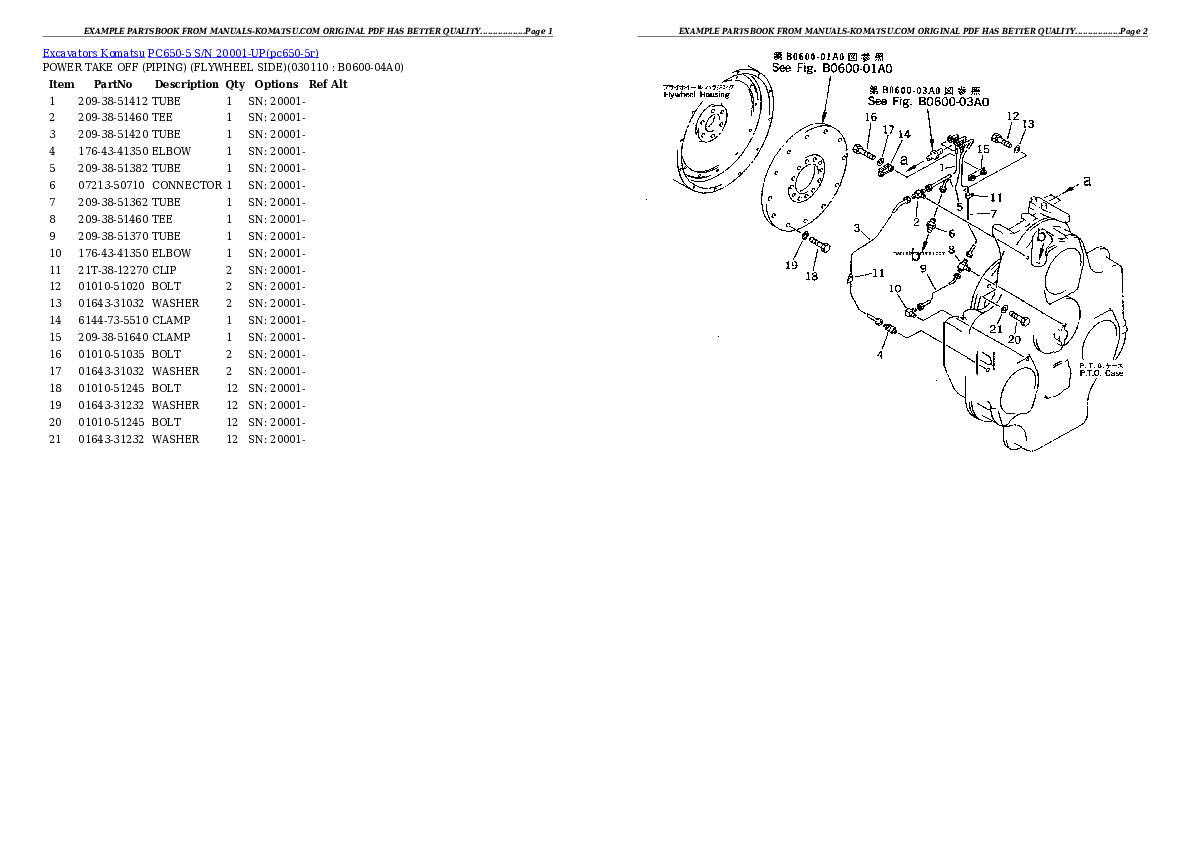Protected: PC650-5 S/N 20001-UP Partsbook