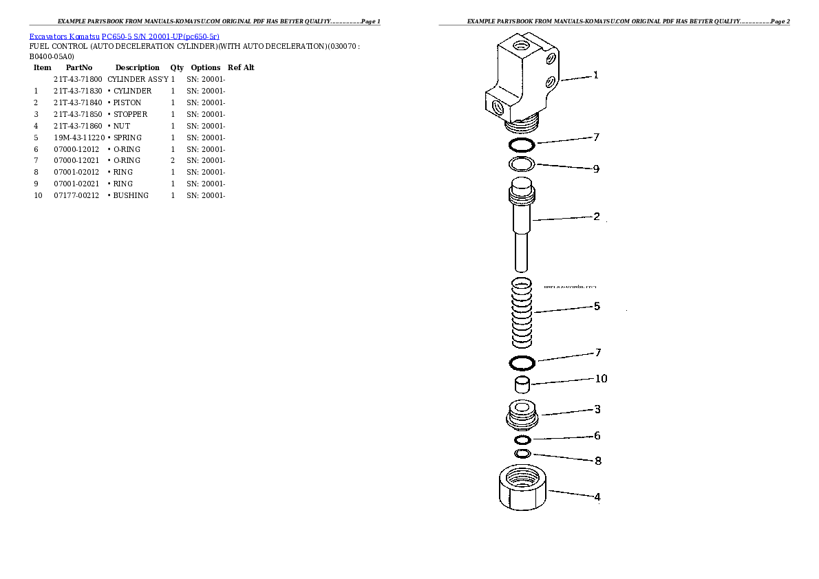 Protected: PC650-5 S/N 20001-UP Partsbook