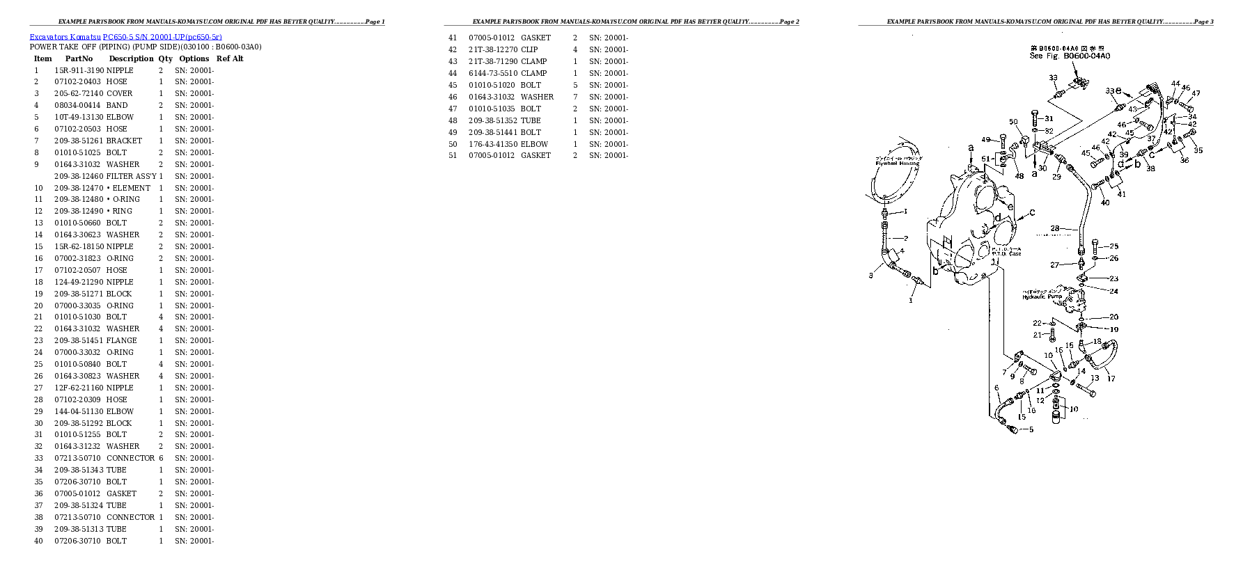 Protected: PC650-5 S/N 20001-UP Partsbook