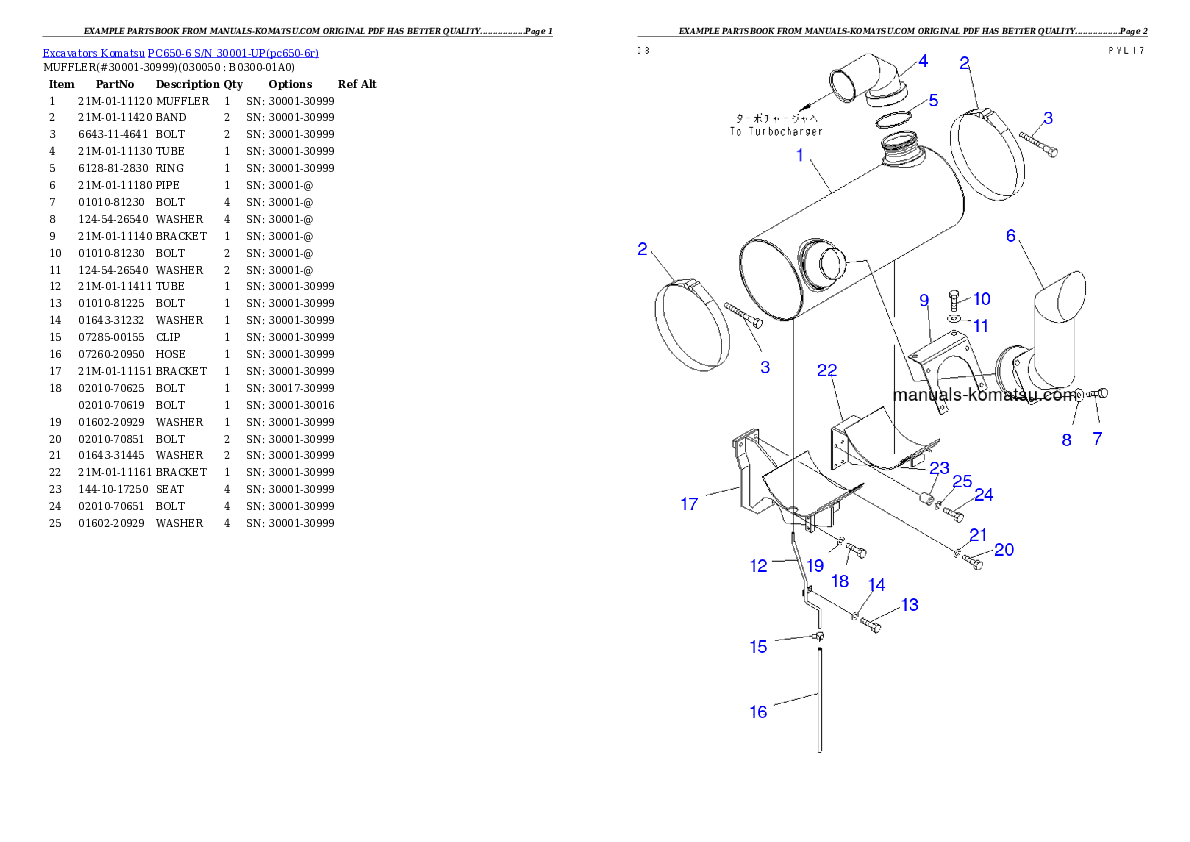 Protected: PC650-6 S/N 30001-UP Partsbook