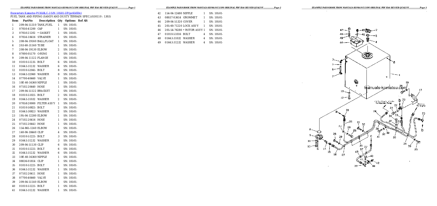 Protected: PC650LC-3 S/N 10501-UP Partsbook