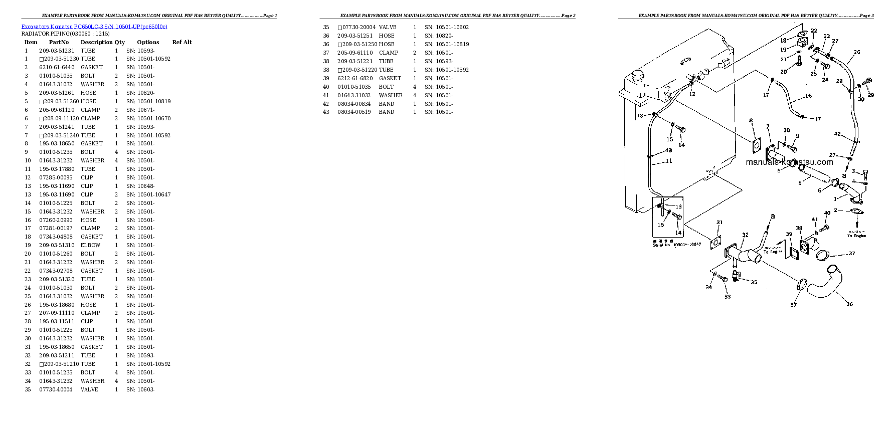 Protected: PC650LC-3 S/N 10501-UP Partsbook