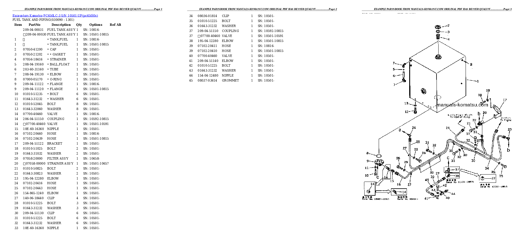 Protected: PC650LC-3 S/N 10501-UP Partsbook