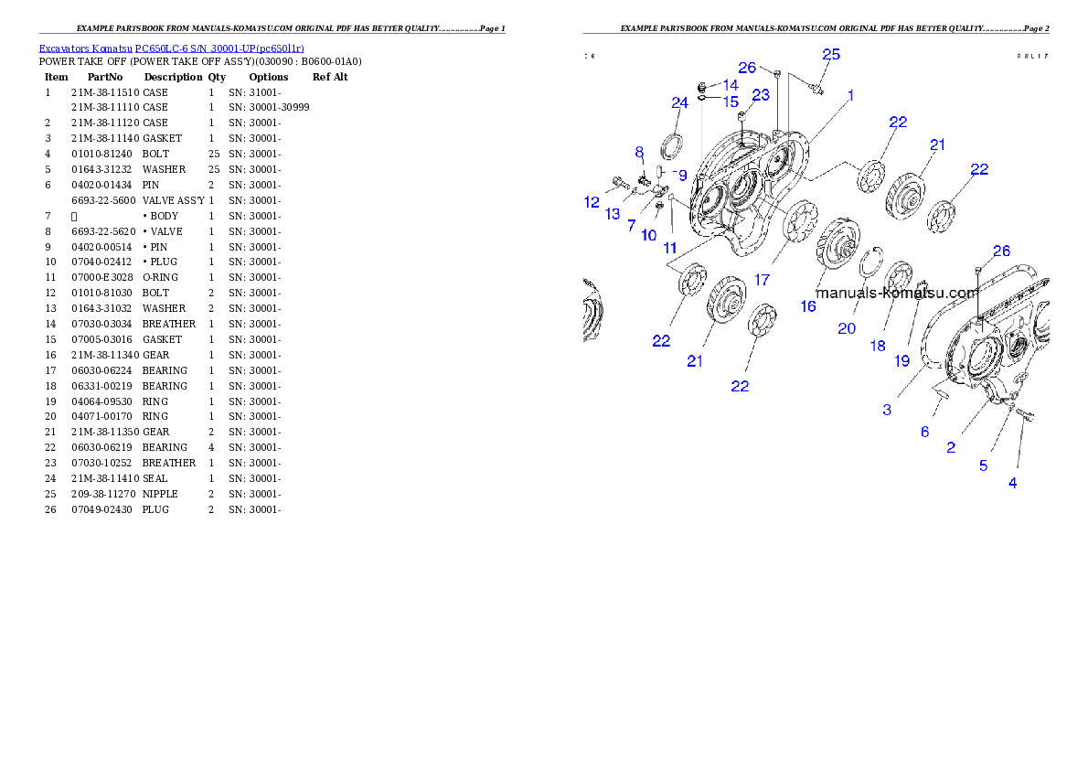 Protected: PC650LC-6 S/N 30001-UP Partsbook