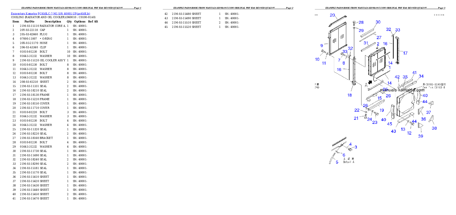 Protected: PC650LC-7-M1 S/N 40001-UP Partsbook