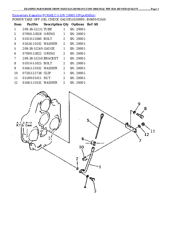 Protected: PC650LC-5 S/N 20001-UP Partsbook