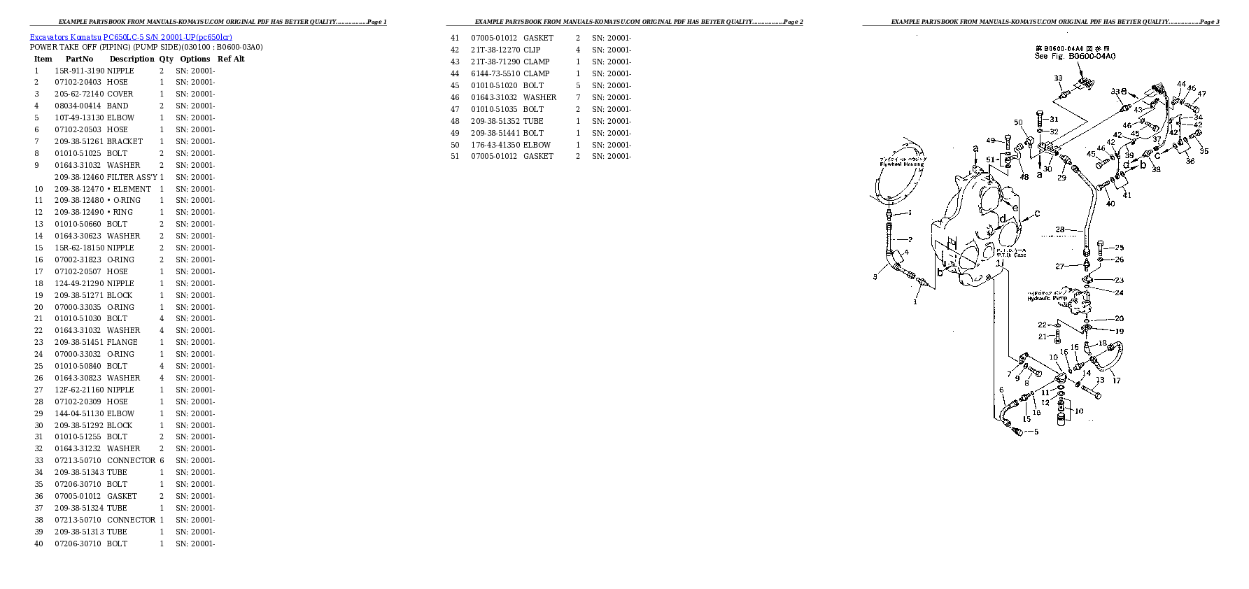 Protected: PC650LC-5 S/N 20001-UP Partsbook
