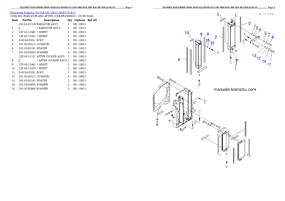 Protected: PC70-8 S/N 10011-UP Partsbook