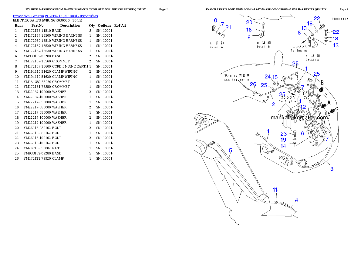 Protected: PC70FR-1 S/N 10001-UP Partsbook