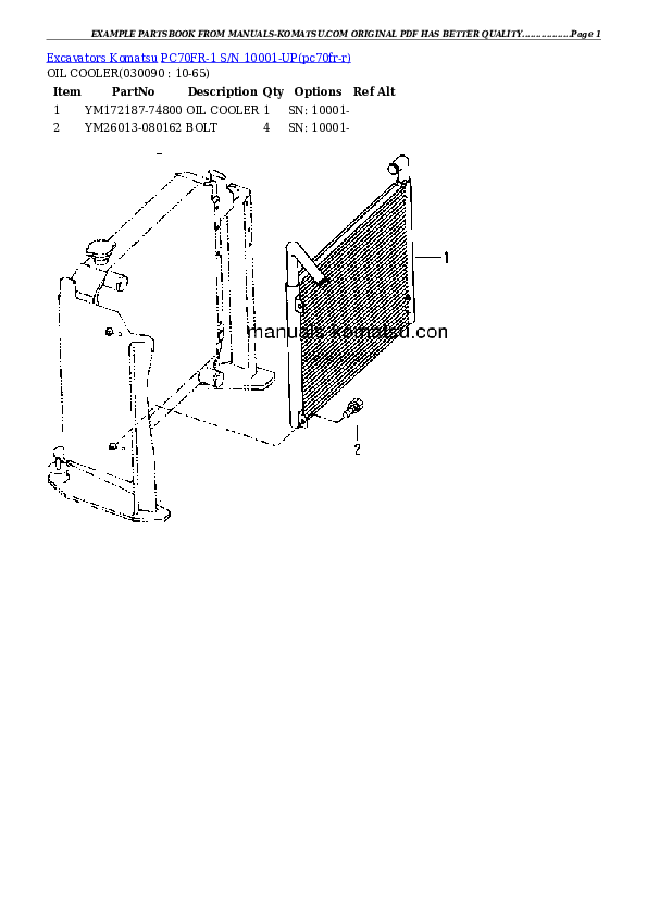 Protected: PC70FR-1 S/N 10001-UP Partsbook