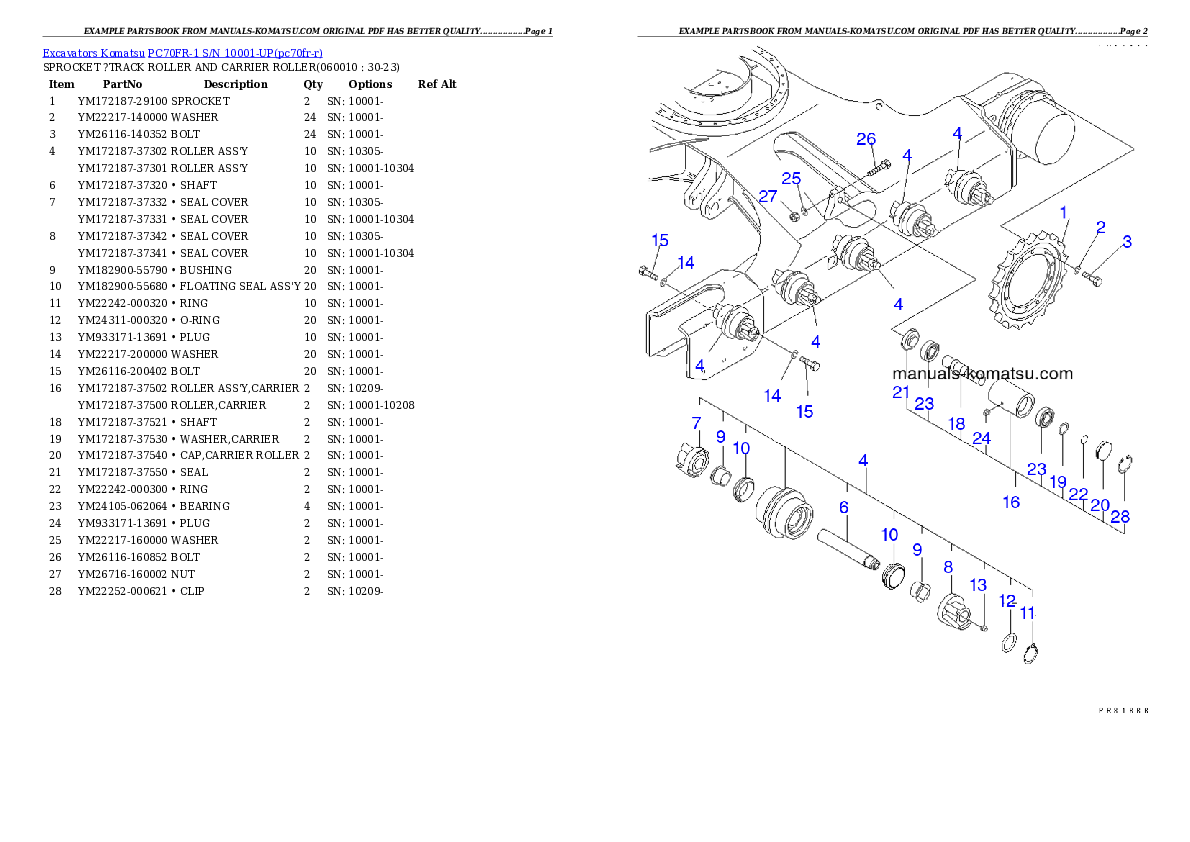 Protected: PC70FR-1 S/N 10001-UP Partsbook