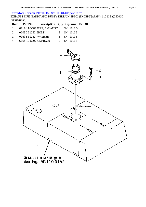 PC710SE-5 S/N 10001-UP Partsbook