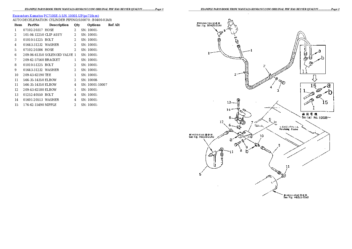 Protected: PC710SE-5 S/N 10001-UP Partsbook