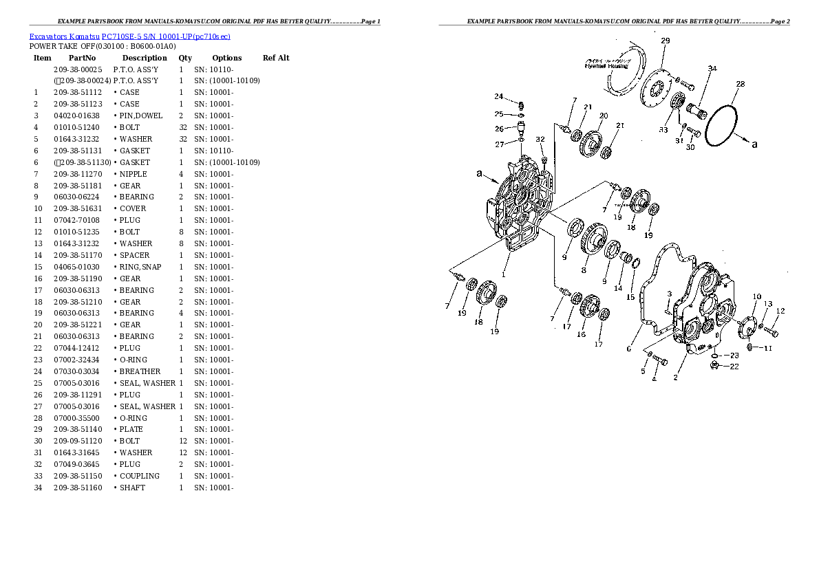 Protected: PC710SE-5 S/N 10001-UP Partsbook