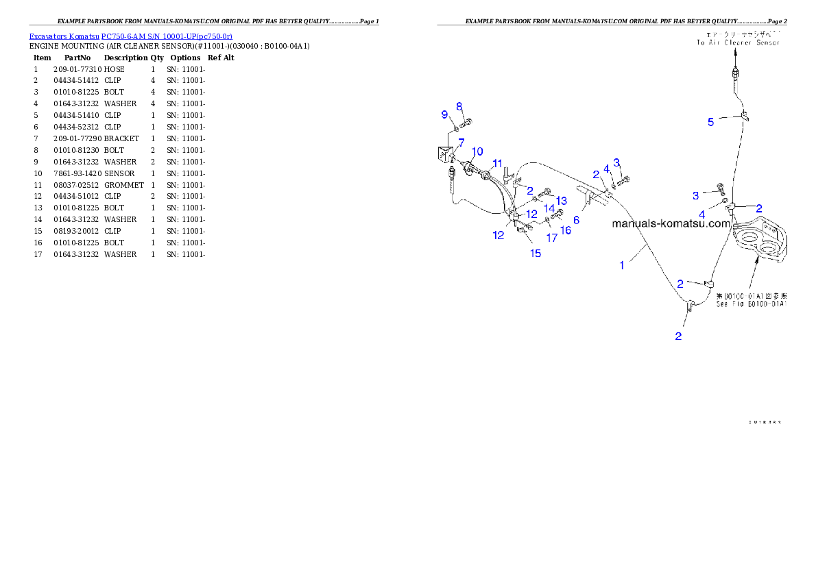Protected: PC750-6-AM S/N 10001-UP Partsbook