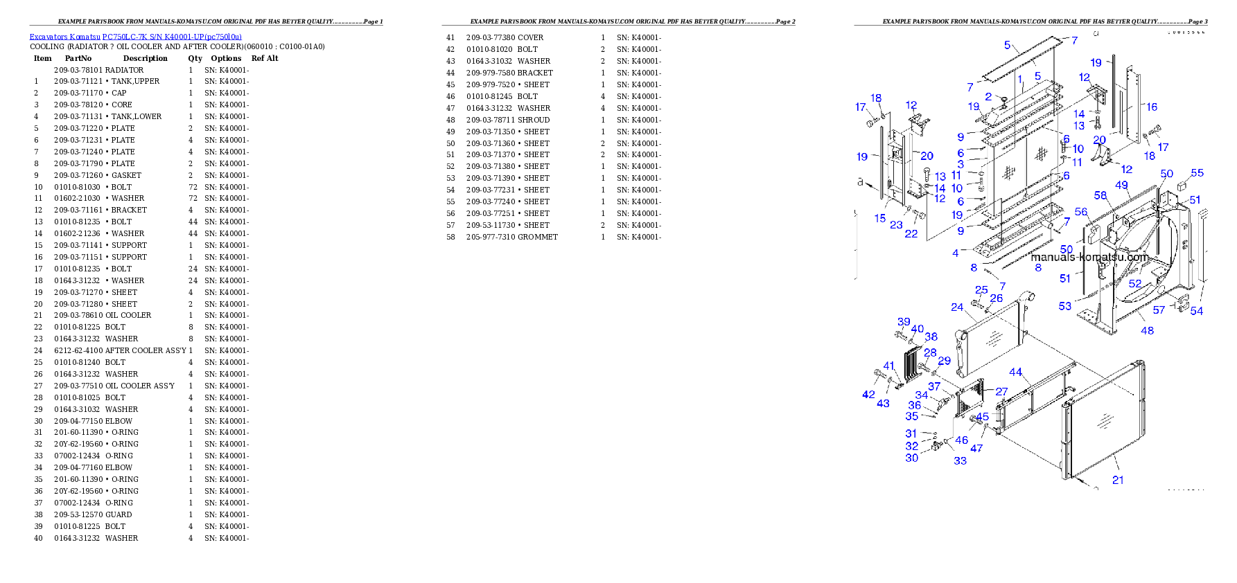 Protected: PC750LC-7K S/N K40001-UP Partsbook