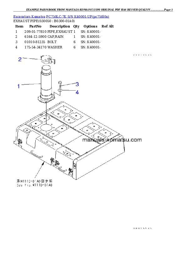 Protected: PC750LC-7K S/N K40001-UP Partsbook