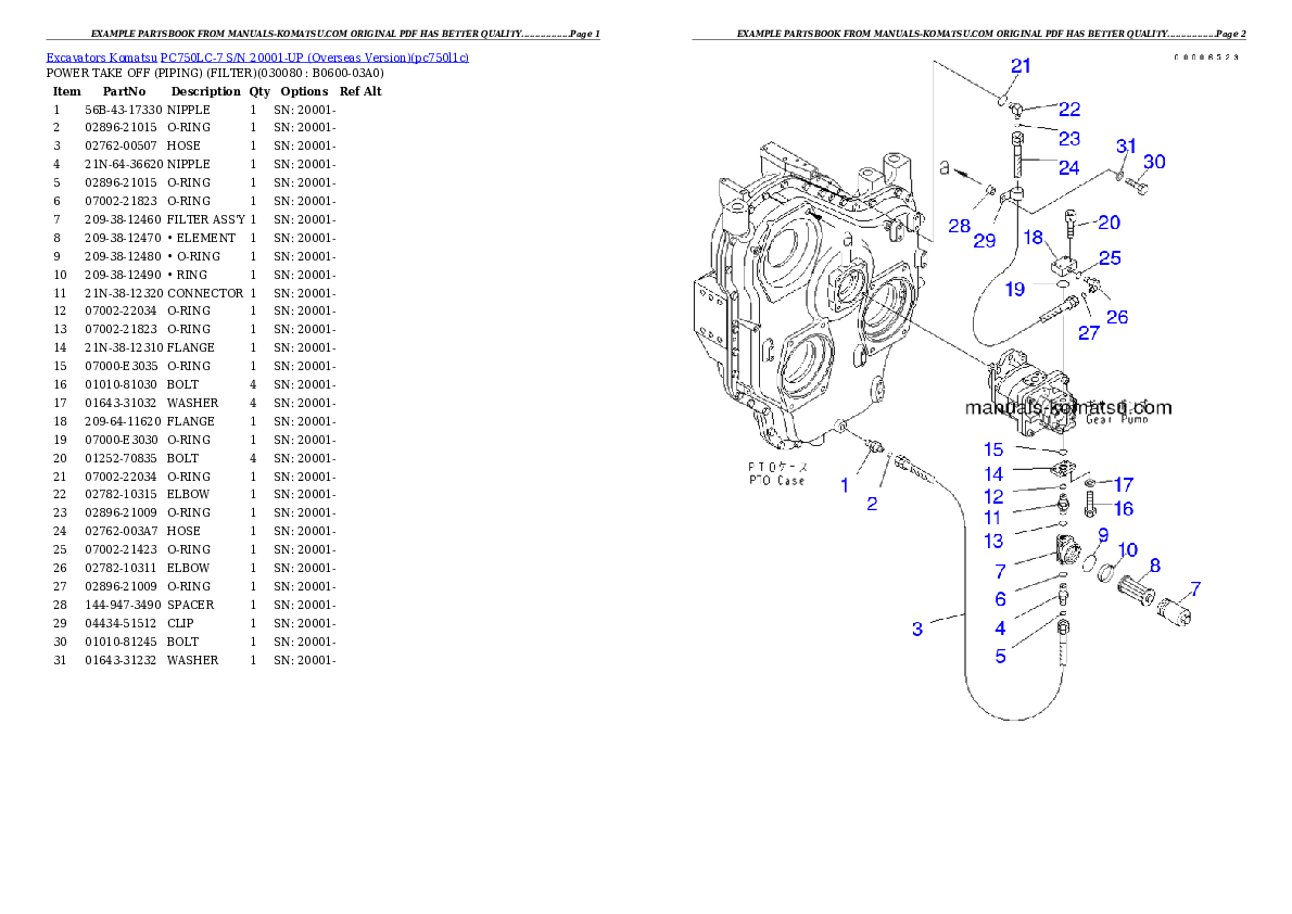 Protected: PC750LC-7 S/N 20001-UP (Overseas Version) Partsbook