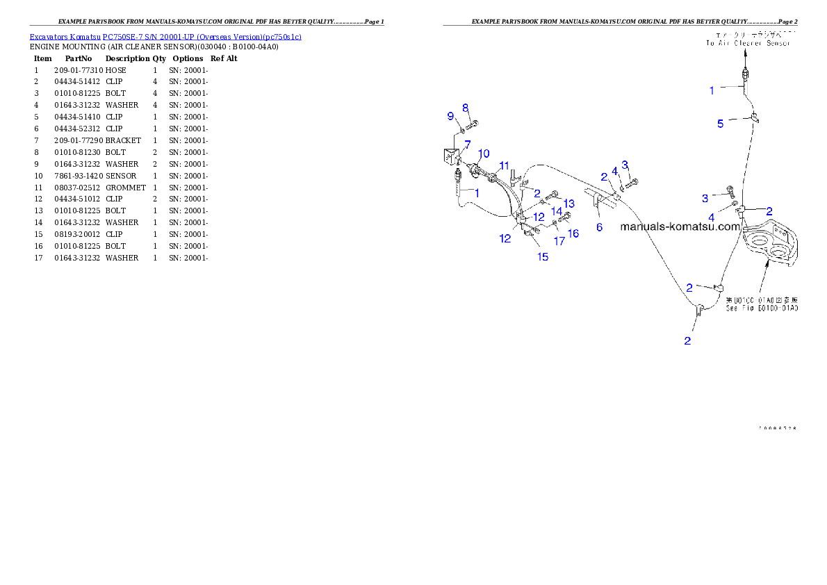 Protected: PC750SE-7 S/N 20001-UP (Overseas Version) Partsbook