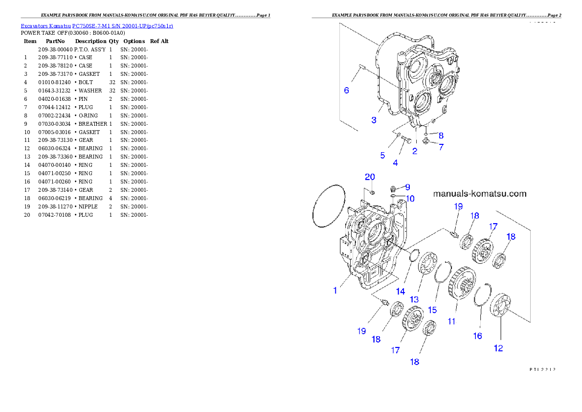 Protected: PC750SE-7-M1 S/N 20001-UP Partsbook