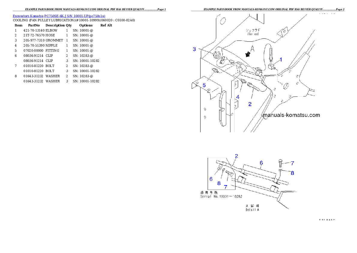 Protected: PC750SE-6K-J S/N 10001-UP Partsbook