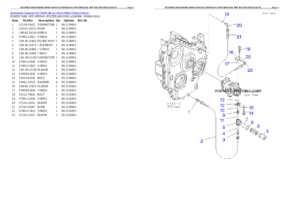Protected: PC750SE-6K-LS S/N K30001-UP Partsbook