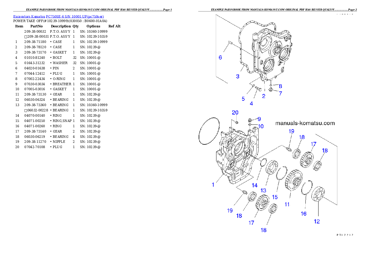 Protected: PC750SE-6 S/N 10001-UP Partsbook