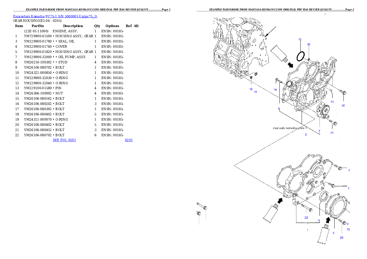 Protected: PC75-1 S/N 5000001-Up Partsbook