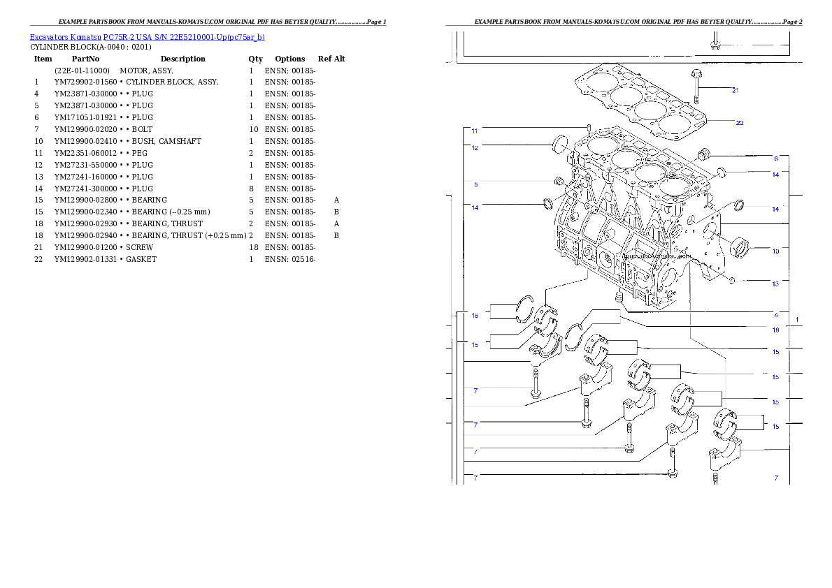 Protected: PC75R-2 USA S/N 22E5210001-Up Partsbook
