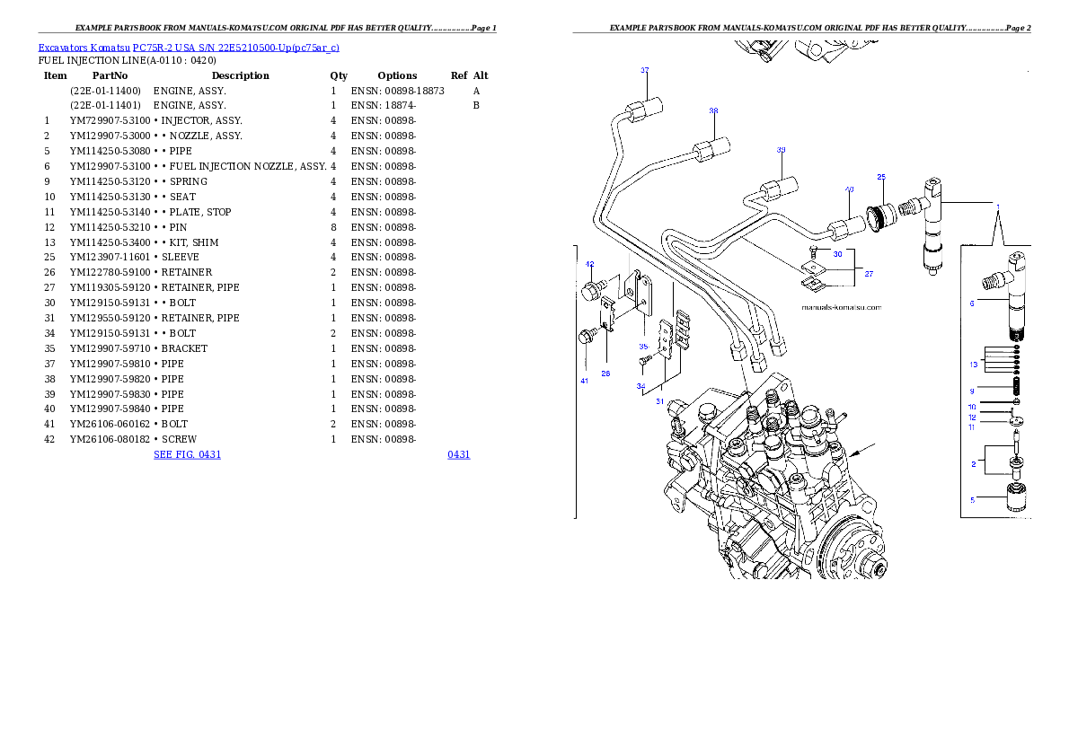 Protected: PC75R-2 USA S/N 22E5210500-Up Partsbook