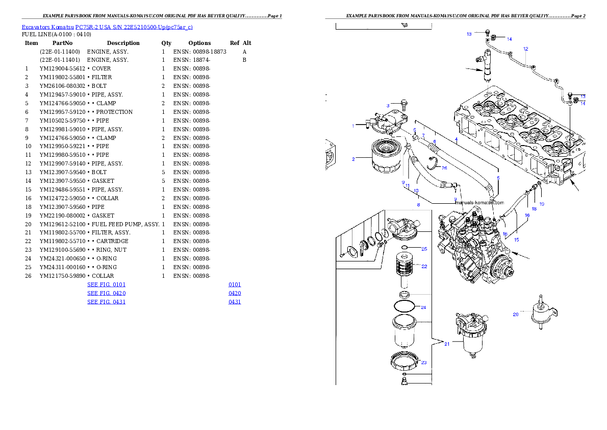 Protected: PC75R-2 USA S/N 22E5210500-Up Partsbook