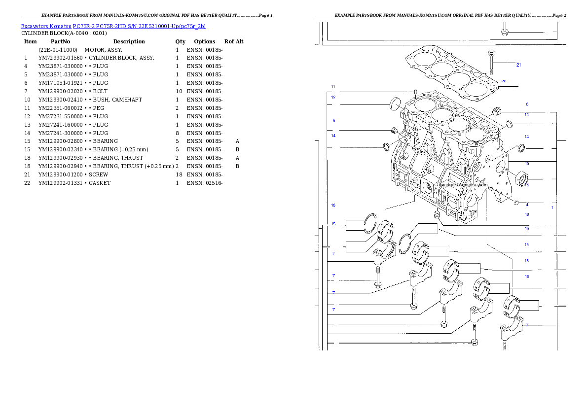 Protected: PC75R-2 PC75R-2HD S/N 22E5210001-Up Partsbook