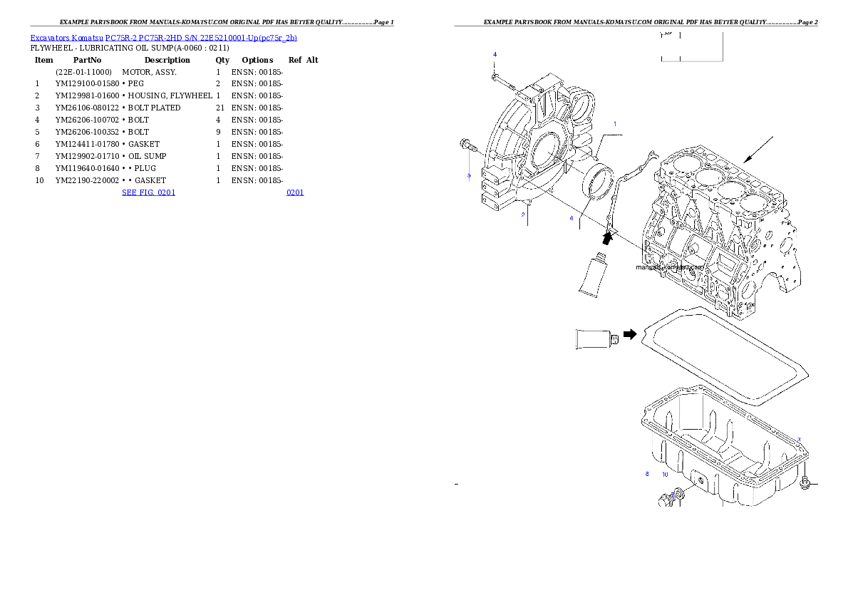 Protected: PC75R-2 PC75R-2HD S/N 22E5210001-Up Partsbook