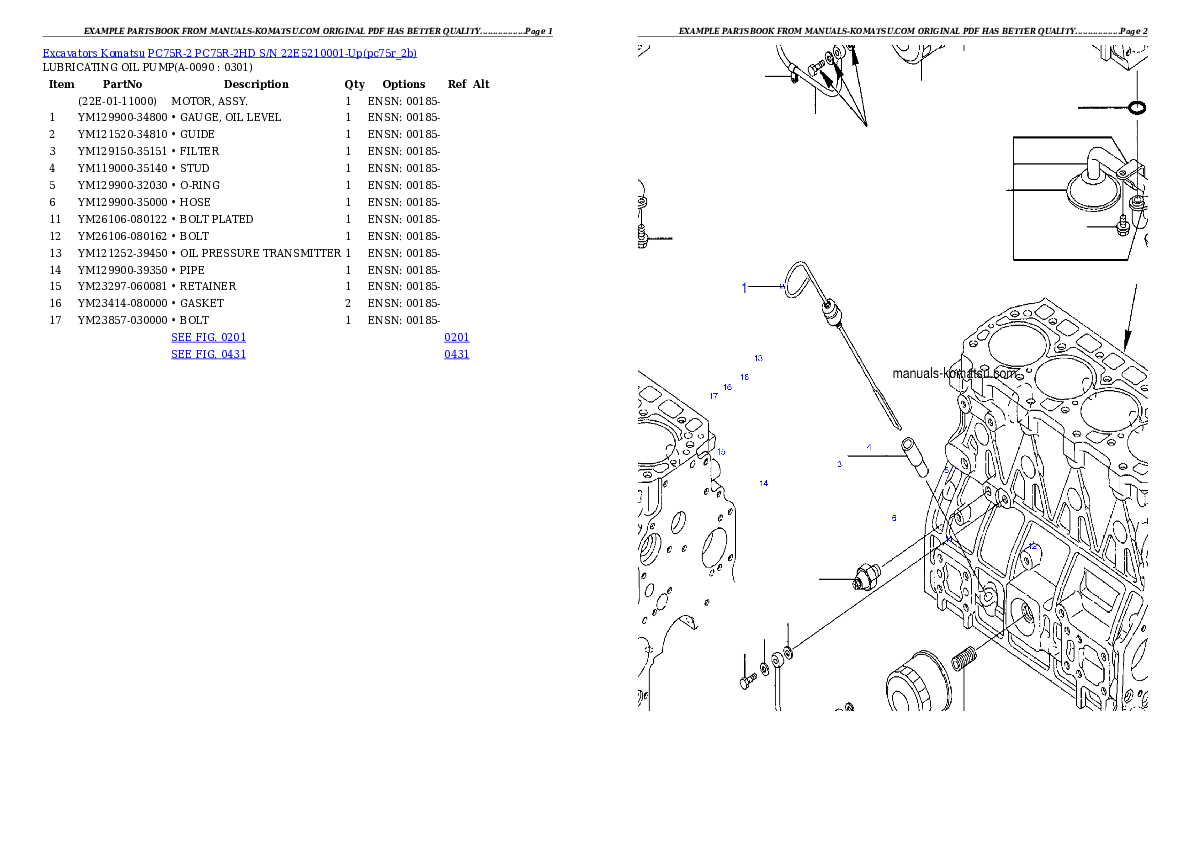 Protected: PC75R-2 PC75R-2HD S/N 22E5210001-Up Partsbook