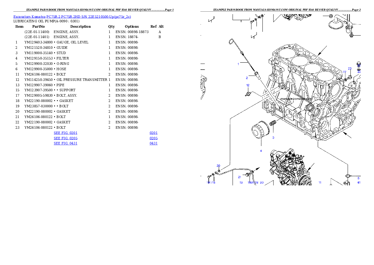 Protected: PC75R-2 PC75R-2HD S/N 22E5210500-Up Partsbook