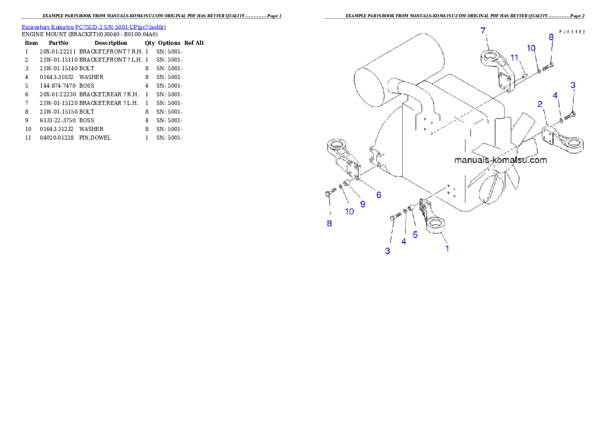 Protected: PC75UD-2 S/N 5001-UP Partsbook