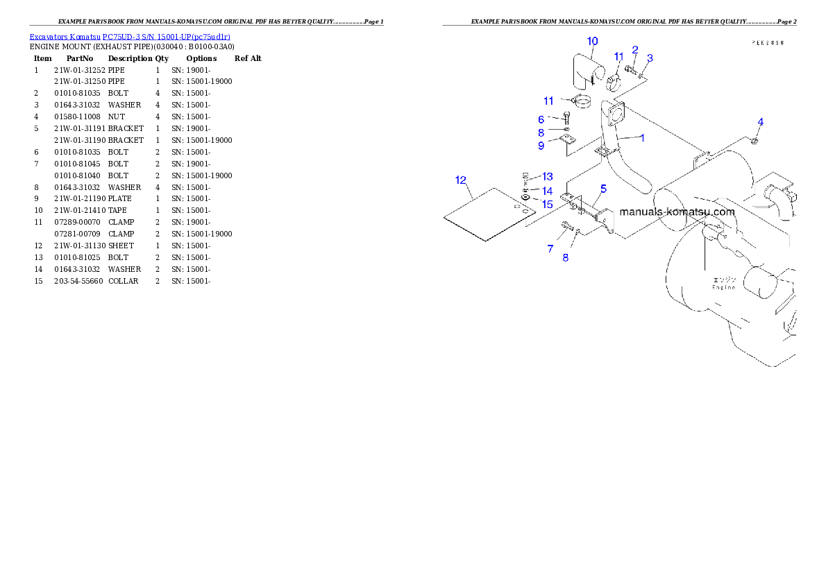 Protected: PC75UD-3 S/N 15001-UP Partsbook