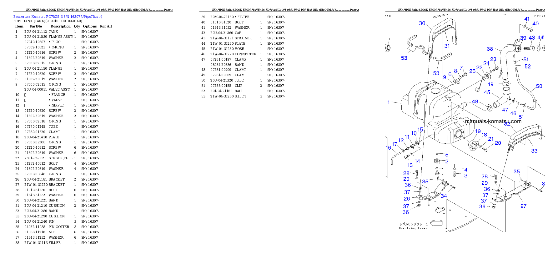 Protected: PC75US-3 S/N 16307-UP Partsbook