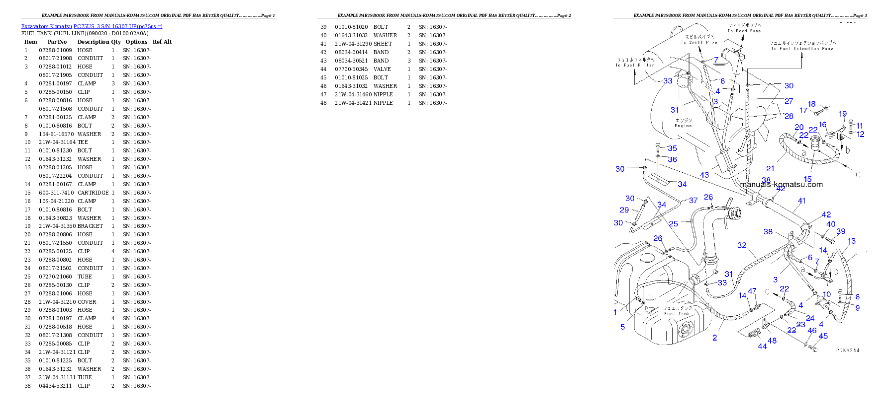 Protected: PC75US-3 S/N 16307-UP Partsbook