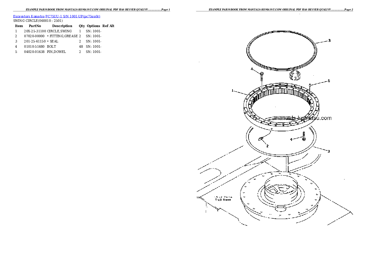 Protected: PC75UU-1 S/N 1001-UP Partsbook