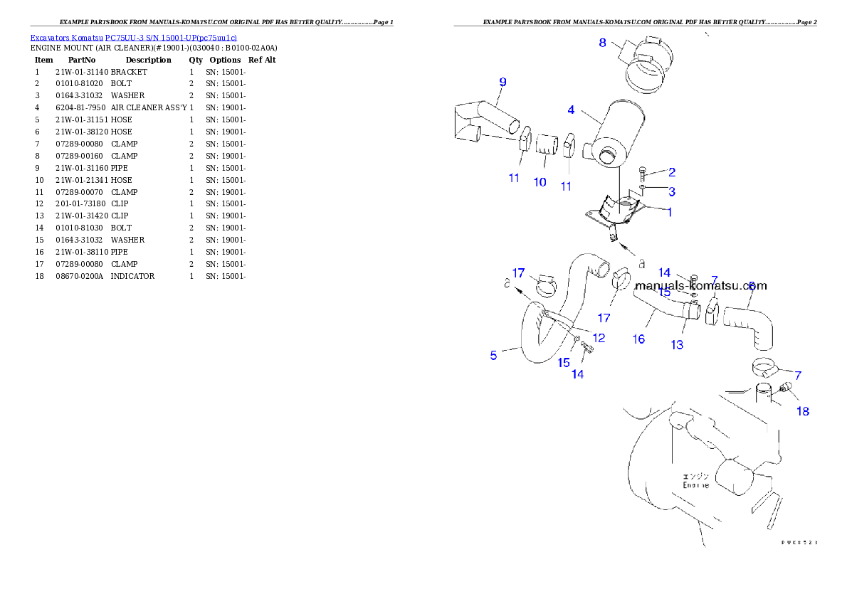 Protected: PC75UU-3 S/N 15001-UP Partsbook