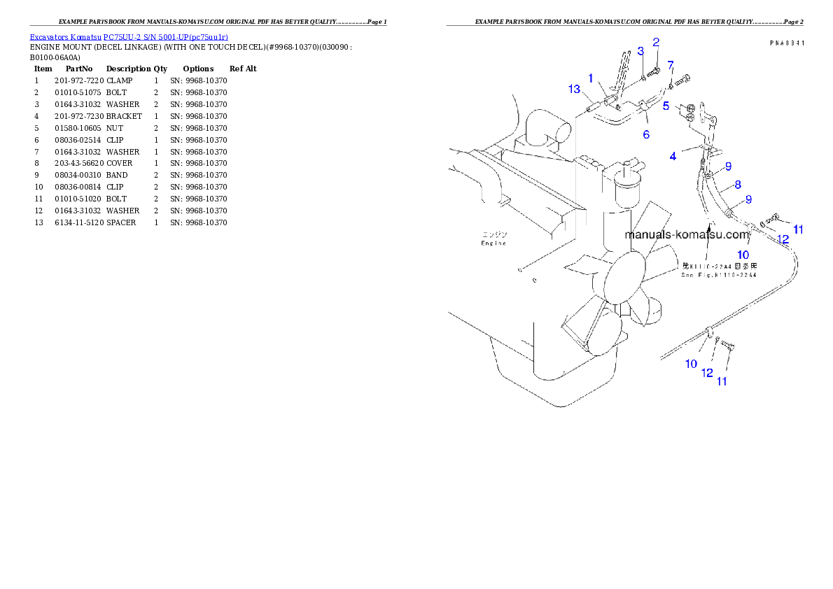Protected: PC75UU-2 S/N 5001-UP Partsbook