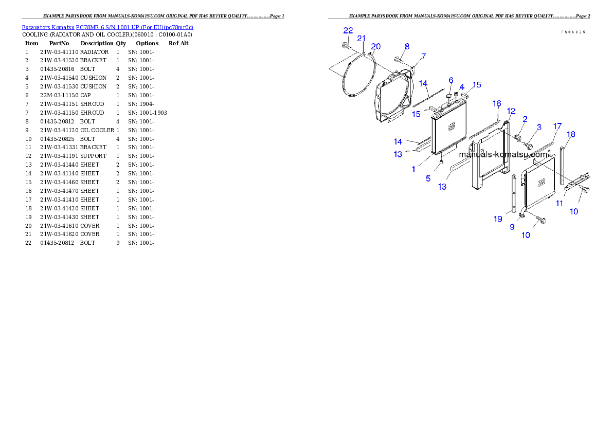 Protected: PC78MR-6-EU S/N 1001-UP Partsbook