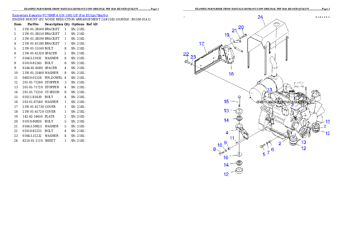 Protected: PC78MR-6-EU S/N 1001-UP Partsbook