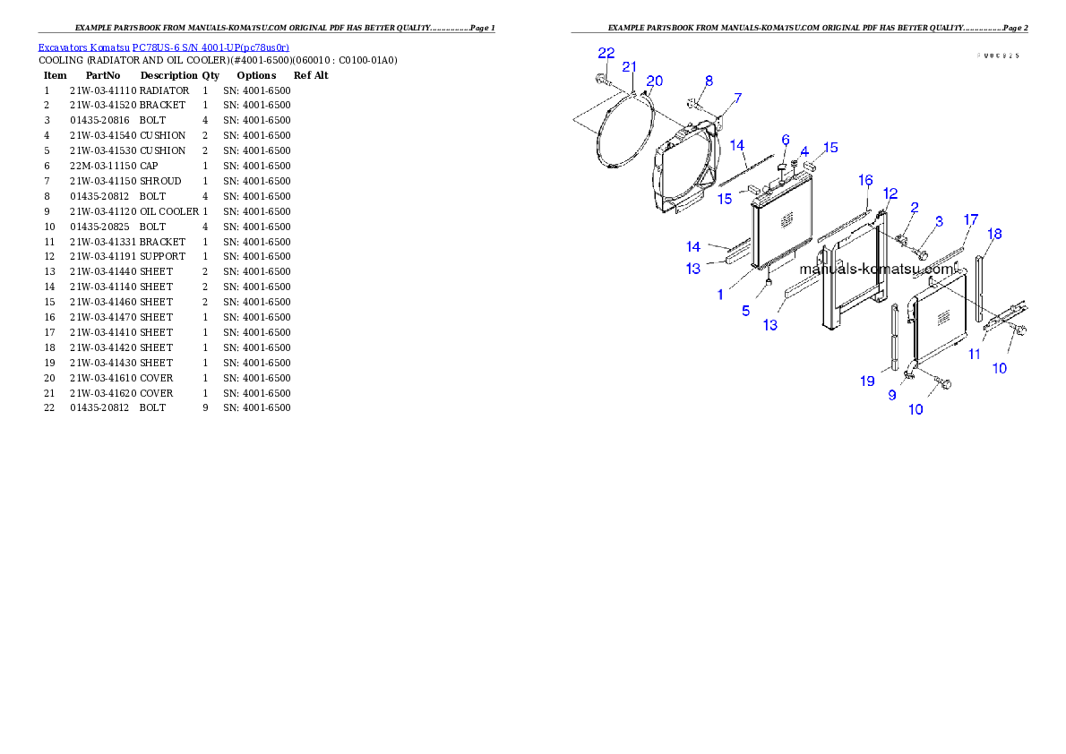 Protected: PC78US-6 S/N 4001-UP (For Norway) Partsbook