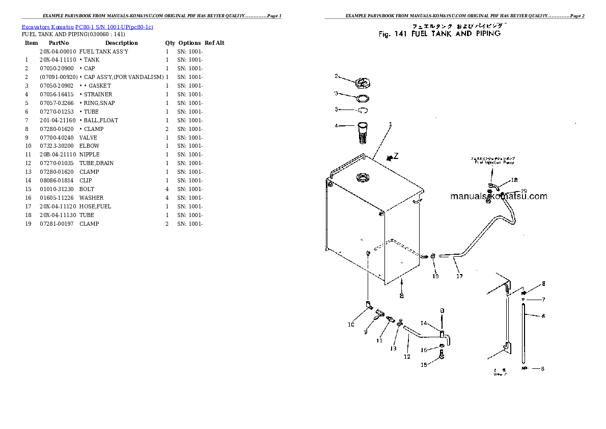 Protected: PC80-1 S/N 1001-UP Partsbook