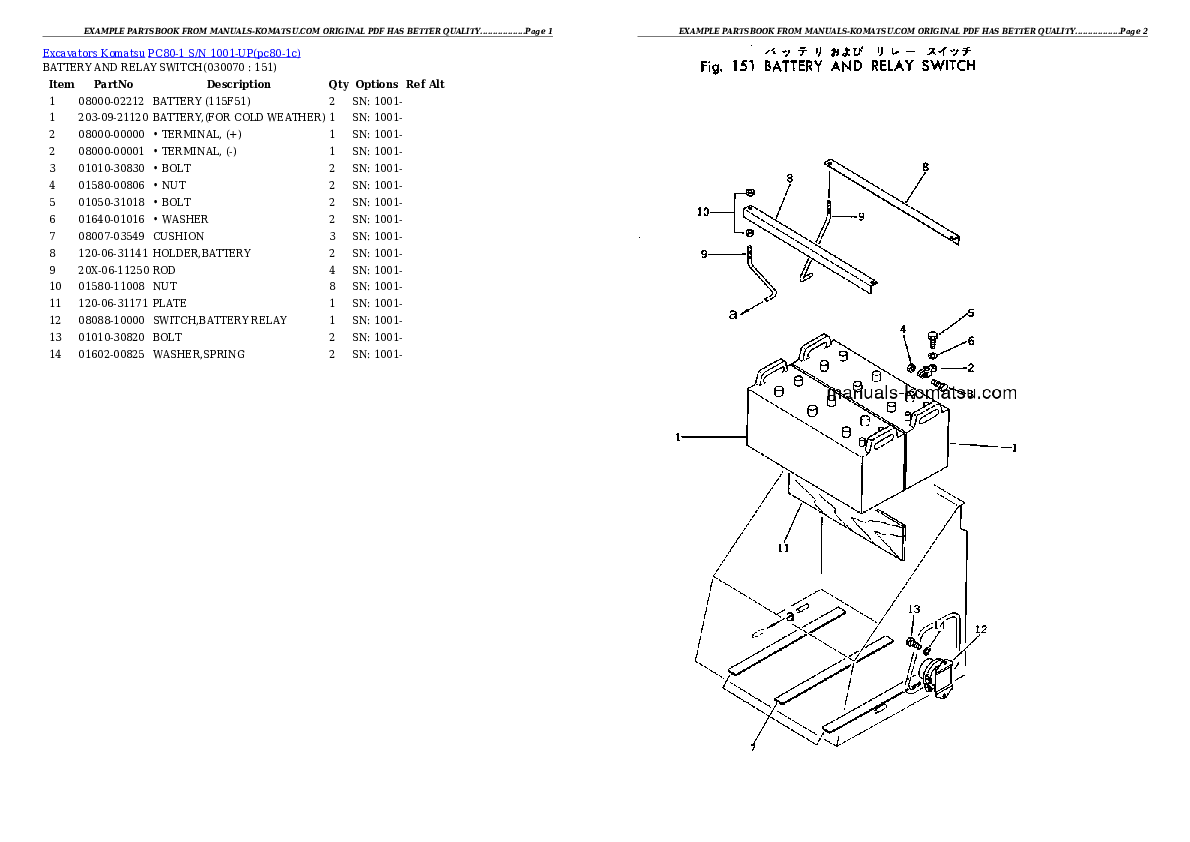 Protected: PC80-1 S/N 1001-UP Partsbook