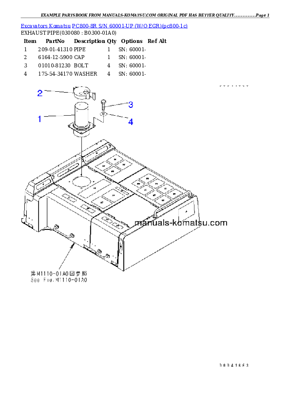 Protected: PC800-8R S/N 60001-UP (W/O EGR) Partsbook