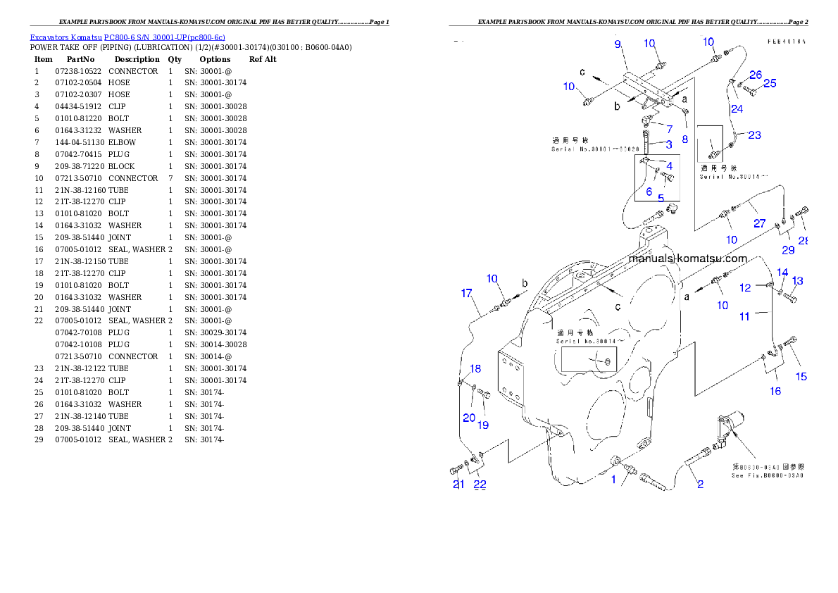 Protected: PC800-6 S/N 30001-UP (SAA6D140E-3 (TIER 2) Eng. Installed) Partsbook