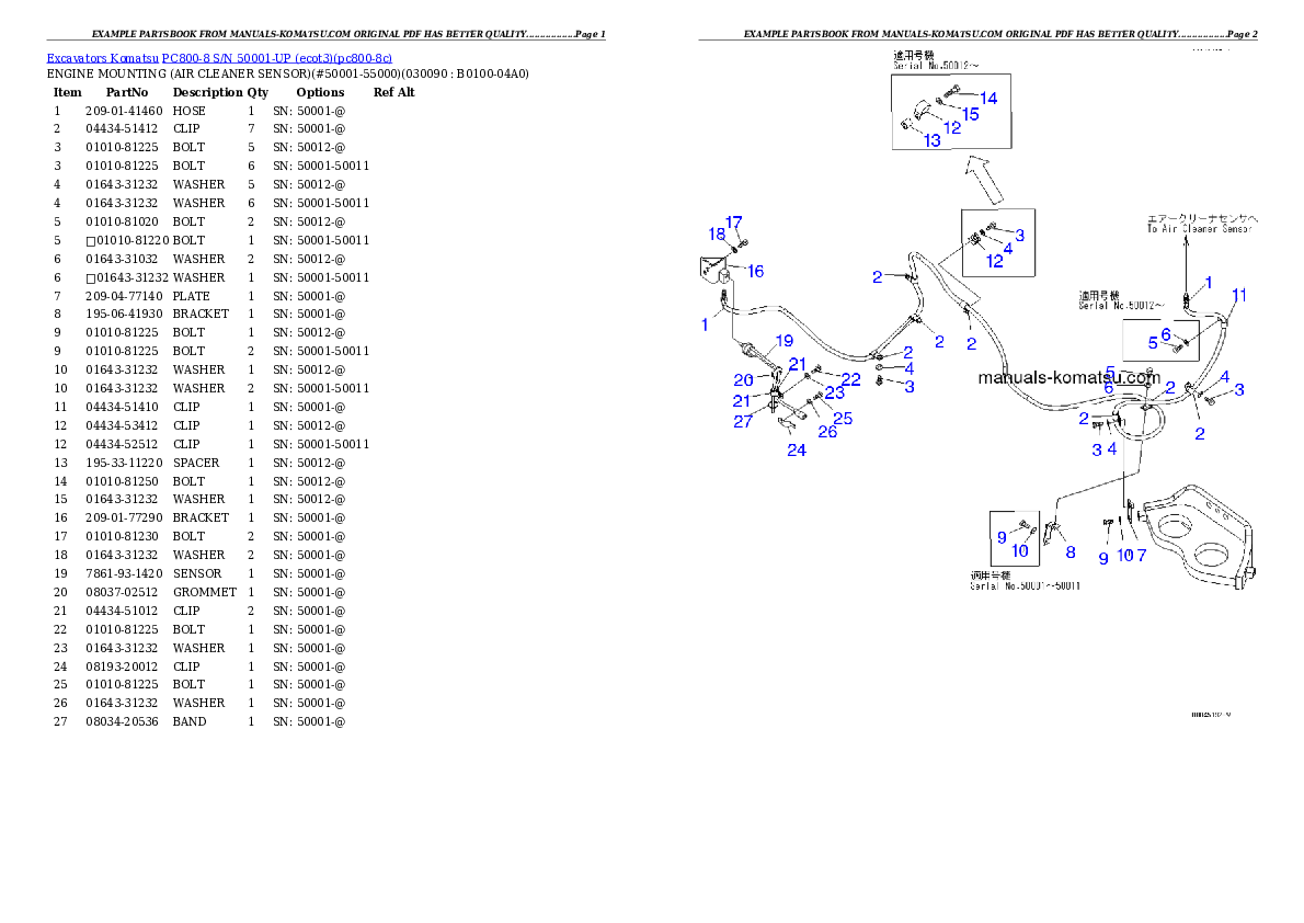 Protected: PC800-8 S/N 50001-UP (ecot3) Partsbook